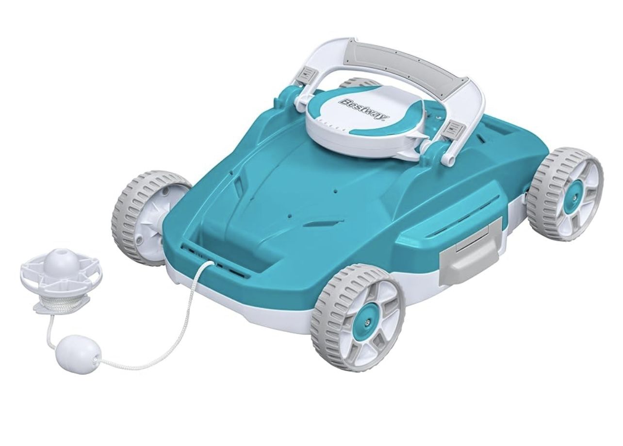Bestway: AquaTronix: G200 Robotic Pool Vacuum - Cordless Debris Cleaning for Flat-Bottom in/Above Ground Swimming Pools, Maintenance Up to 538 SqFt