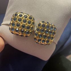 Joan Rivers Blue Crystal Earrings