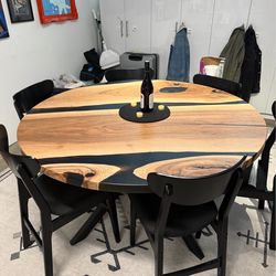 Ukrainian Single Piece Walnut Dinner Table