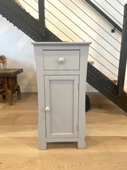 1-Drawer 2-Shelves Storage Cabinet End Table, 29"