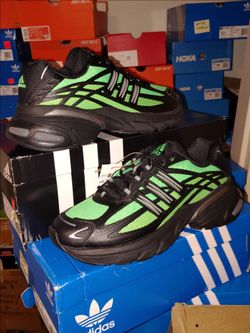 Adidas Adistar XLG 2.0 Black Green Running Shoe Y2K Retro Men's 9.5 New