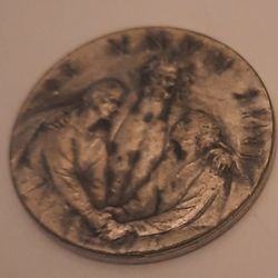 Vtg 1975 Vatican Jubilee Medal Depicts Christ  2 People And St Peter's Basillica
