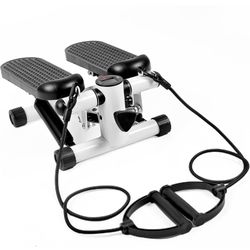 Mini Stepper with Resistance Band, Stair Stepping Fitness Exercise Home Workout Equipment for Full Body Workout