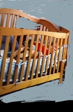 Solid Oak 3 in 1 Crib