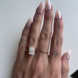 3.79ct Elongated Radiant Diamond Ring