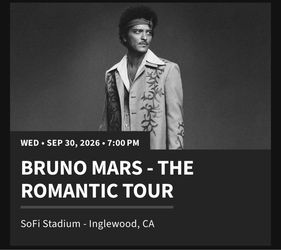 Bruno Mars The Romantic Tour Ticket