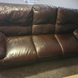 Leather Couch With Power Recliners