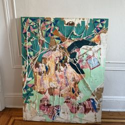 Large Abstract Painting on Wood Canvas – 48"x48" – $150 - $150 (Crown Heights)