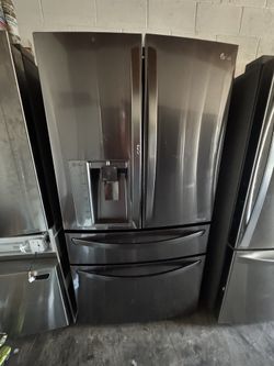 LG 4 Door Black Stainless Steel Refrigerator 36 Inch Wide Counter Depth