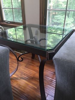 Z Gallerie wrought iron and glass side table