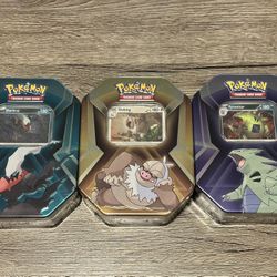 Pokémon TCG: Triple Whammy Tins Lot Of 3 Complete Set 