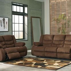New Ashley Furniture Reclining Sofa And Loveseat 