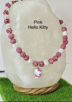 Sparkly Beaded Hello Kitty Necklace 