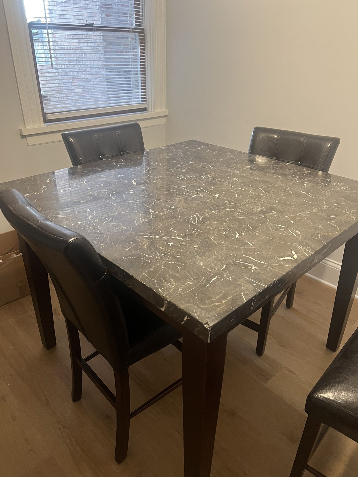 High Top Marble Table With 4 Chairs