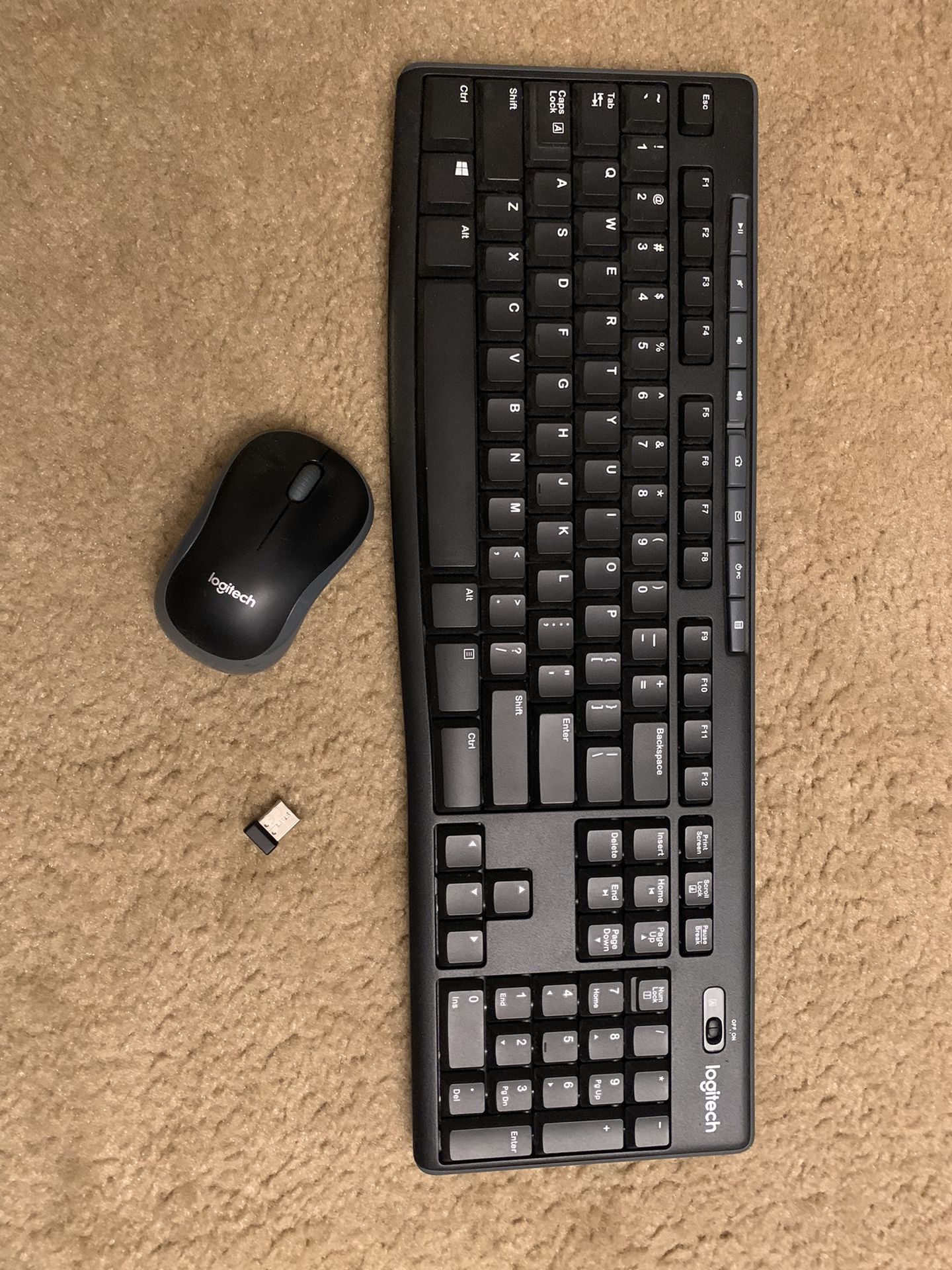 Logitech K270 Wireless Keyboard and M185 Wireless Mouse Combo — Keyboard and Mouse Included, Long Battery Life (Black with Mouse)