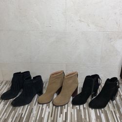 Three Pairs Of New Never Worn Ankle High Boots... 10.5, 10, 9.5... Check Out My Other Offers Too