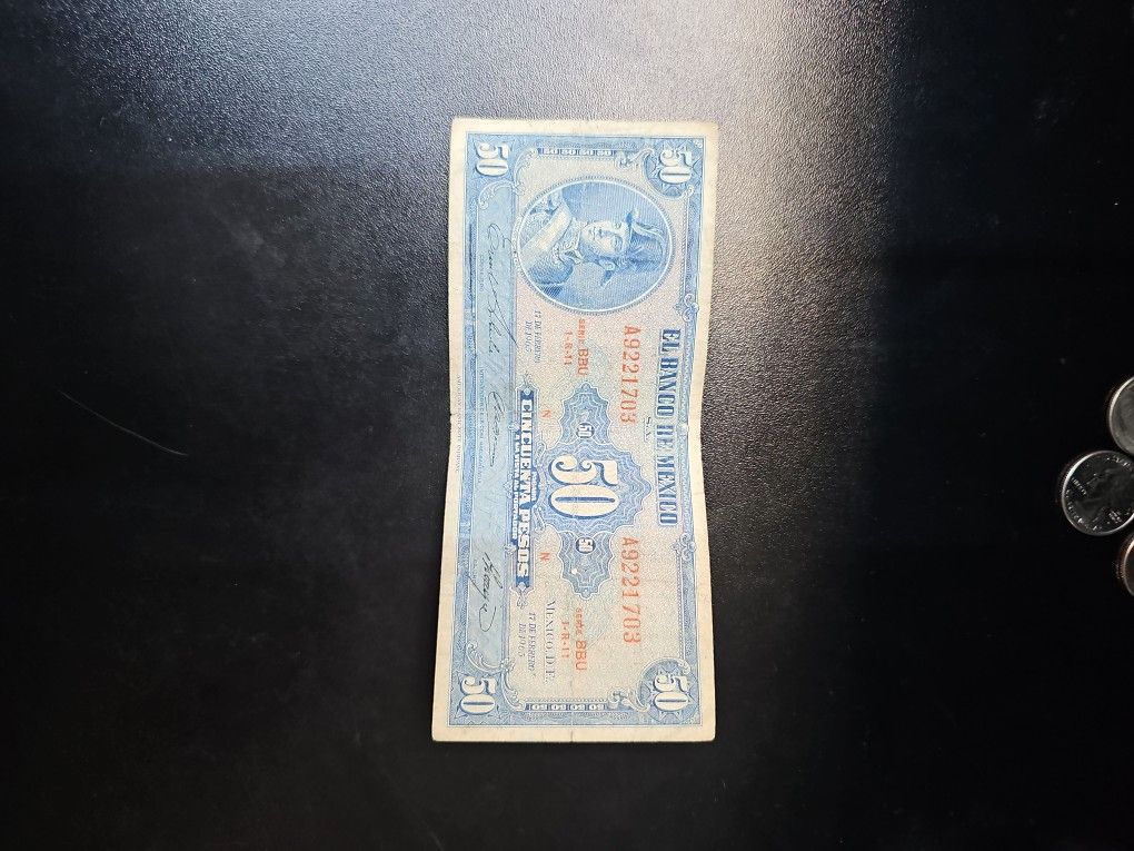 1965 MEXICO.. 50 PESOS Bill For Sale