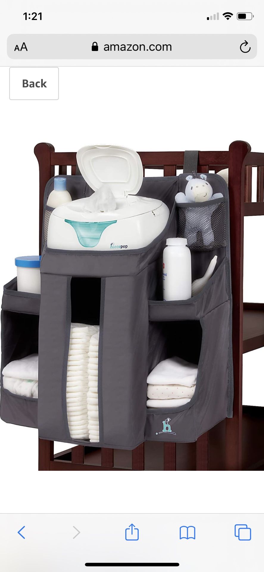 Hanging Diaper Organization Storage for Baby Essentials | Hang on Crib, Changing Table or Wall