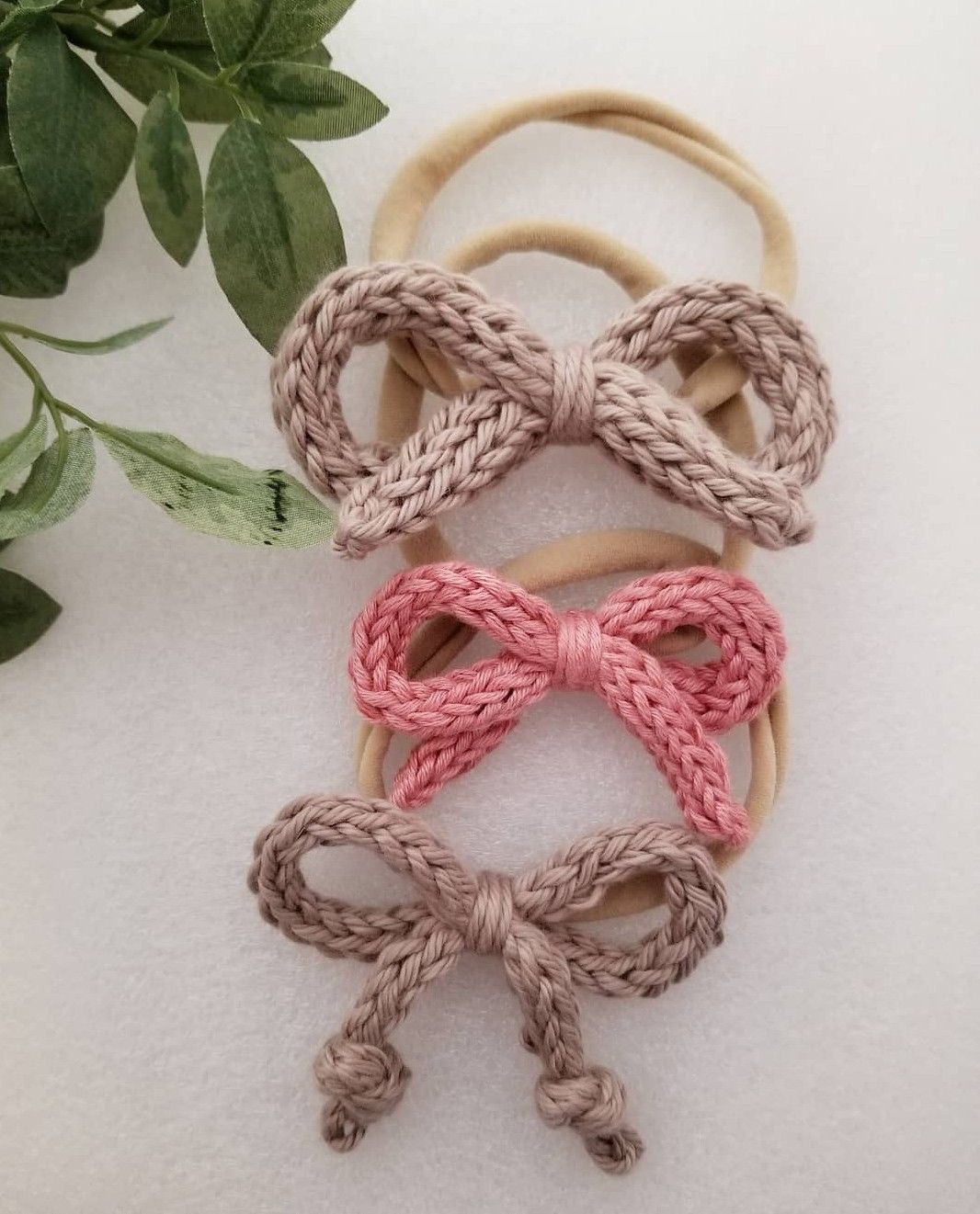 Knitted bow headband Set