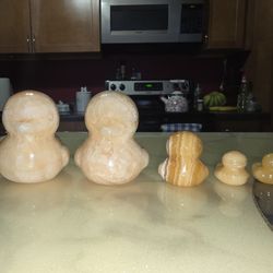 Orange/Honey Calcite Duck Family