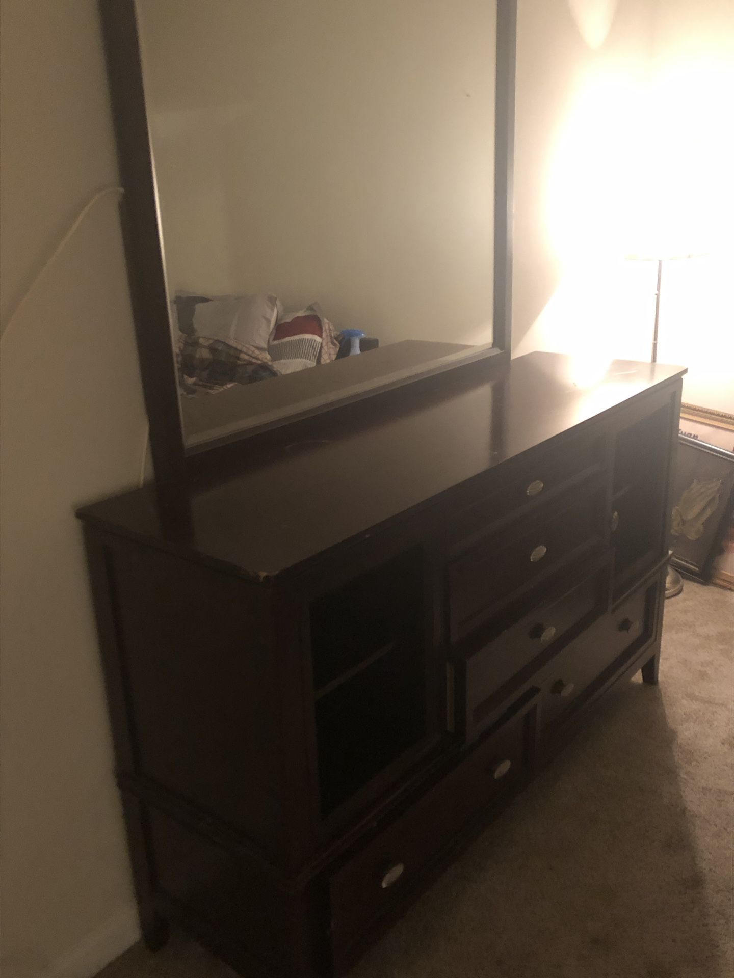 Oakwood Dresser with 5draws and Mirror $50