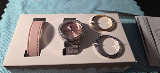 Women's Pink Watch Gift Set Interchangeable Bezels & Straps NEW
