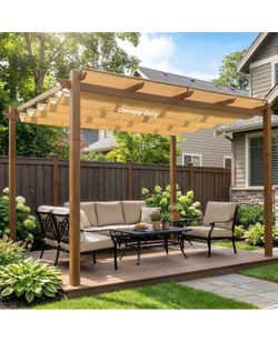10' X 12' Outdoor Retractable Pergola Shade Cover