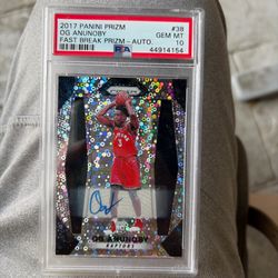 PSA 10 2017 Panini Prizm Og Anunoby Disco Fast Break Prizm Rookie RC #38 AUTO!!