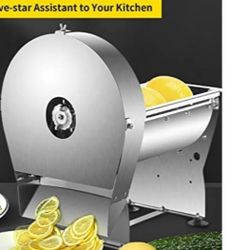 Electric Food Slicer, 10In Manual Vegetable Fruit Slicer, 0-0.4 In Adjustable Thickness Fruit Slicer Machine with Removable Stainless Steel Blade, Non