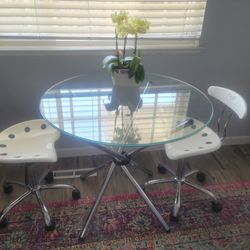 Brand New Glass Table With 2 Chairs 