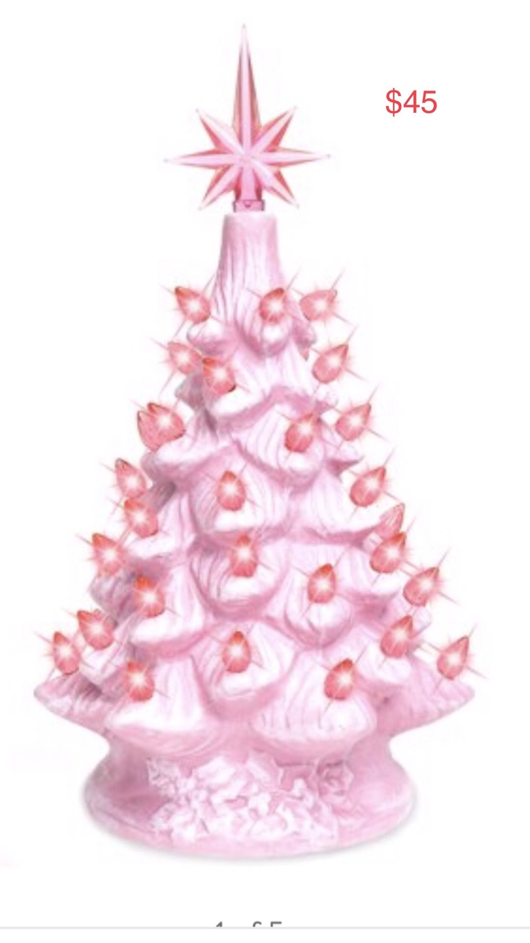 Pink 13” ceramic Christmas tree