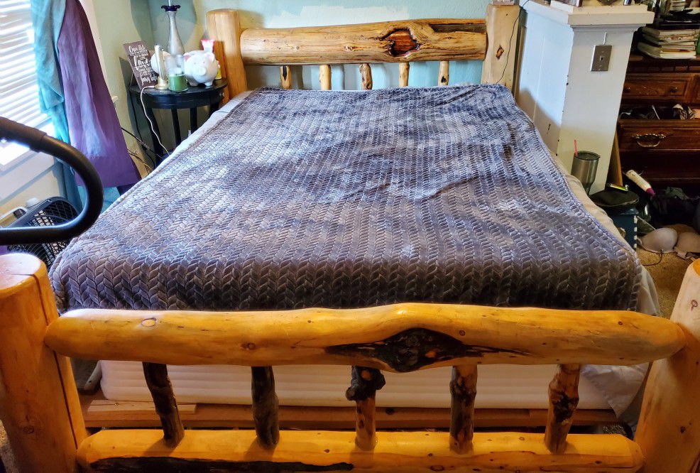 Hand Built Log Bed, Logs Handpicked In Gallatin Valley. 