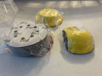 7-4 Dura-Gold Pro Series 6" Round & Mouse-Shaped Hand Sanding Block Pads for Hook & Loop and PSA 6" DA Sanding Discs - PSA Sandpaper Conversion Adapte