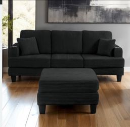 Black sofa with cup holders