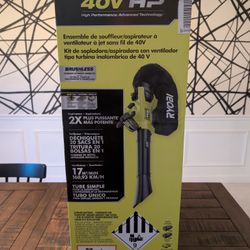 *NEW* RYOBI 40V HP 100 MPH 600 CFM Cordless Leaf Blower/Mulcher/Vacuum 2x 4.0 Ah Batteries, Charger
