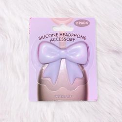 Light Blue Bow Silicone Headphone Accesory