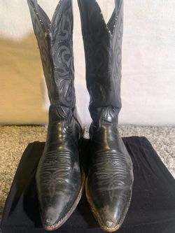 Chislome Black Cowboy Boots (Size 7-8)