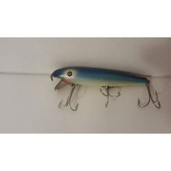 Vintage Pflueger Pal-O-Mine Blue Mullet Minnow Lure 4 1/4 Size #5009.  $200