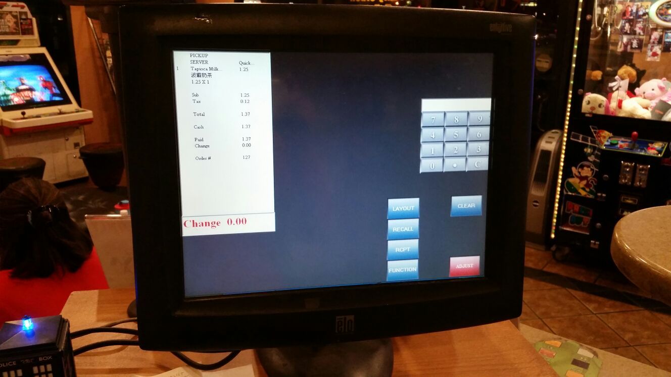 Restaurant pos system, elo touch screen for boba shop