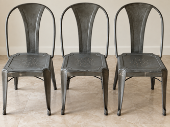 3 Crate & Barrel Lyle Metal Dining Chairs