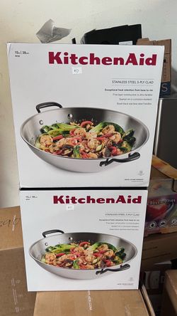 KitchenAid 15” 5-Ply Clad Stainless Steel Wok