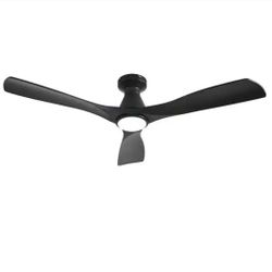 Dovanpaul
52 in. Black 3 Blade Flush Mount Low Profile Ceiling Fan with Lights Indoor Outdoor Dimmable 3 CCT Included Remote APP