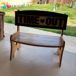 Time Out Bench With Time Out Words Stamped On The Front