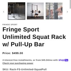 Fringe Sport Squat Rack/325 pound of weight/ barbells