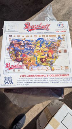 Vintage MLB Baseball 550 Piece Jigsaw Puzzle From 1989- World Impressions