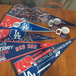 Boston Red Sox Pennants And Mugs