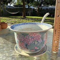 Ceramic Planter With Matching Saucer
