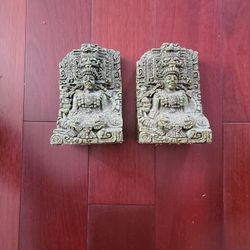 ORIGINAL ZAREBSKI MAYAN BOOKENDS OLD EXCELLENT CONDITION COLLECTIBLE

