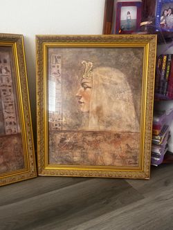 Egyptian Art Framed Prints Set of 2