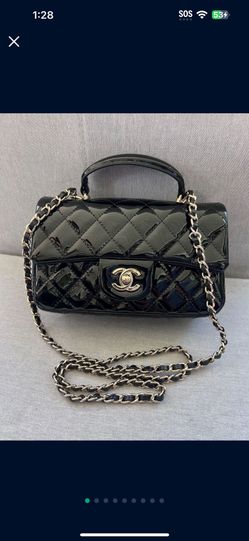 CC Black Patent Cross Body Bag Authentic Is $6000